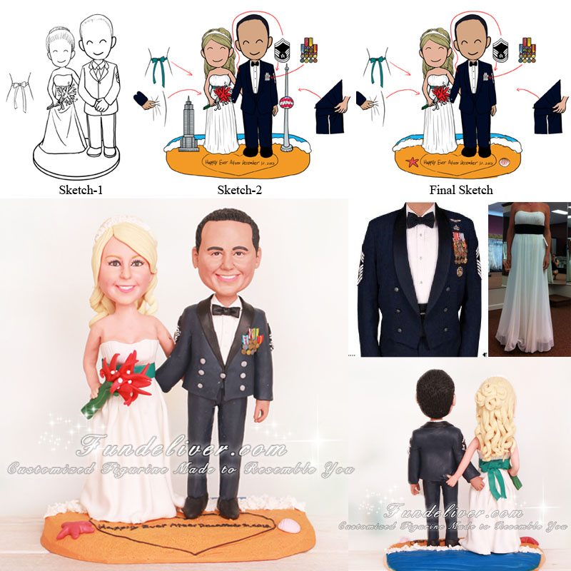 Bride Pinching Grooms Butt Wedding Cake Toppers